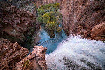 Canvas Print - waterfall in the mountains