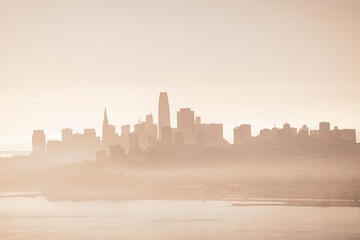 Canvas Print - city skyline at sunset