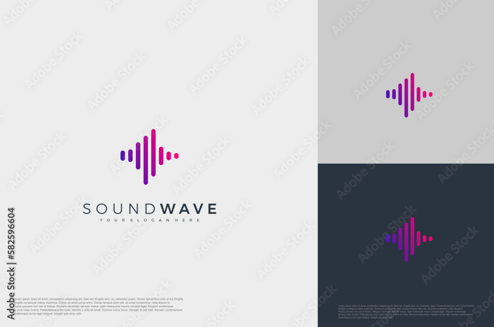 Audio beat icon illustration concept logo template flat style. Voice ...