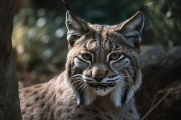 Poster - Zoo Selwo Aventura, Iberian lynx, Estepona, Malaga, Spain; November 9, 2019. Generative AI