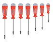 Screwdrivers set with redecoration and isolated vector illustration, tool set