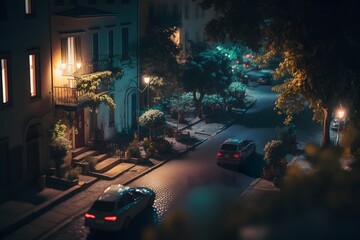 Wall Mural - night city created using AI Generative Technology