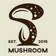 Modern mushroom logo. Vector illustration.