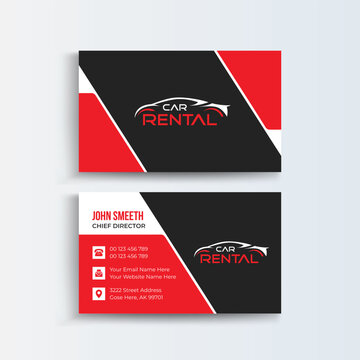 car rental business company business card design, abstract visiting card, corporate card design,