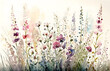 © KP Designs - Watercolor painting of wildflowers, digital art illustration for wallpaper, background, design