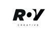 ROV letters negative space logo design. creative typography monogram vector	