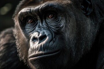 Wall Mural - Gorillas reside in zoos. Generative AI