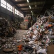 recycling in the factory, recycling in the warehouse, rubbish recycling, plastic recycling, environmentally friendly, generative ai.