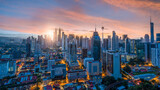 Fototapeta Miasto - lapse Landscape of Kuala Lumpur, Malaysia at morning and sunrise.