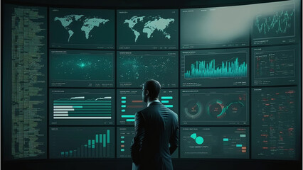 bussines man touch the digital technologi by generative ai