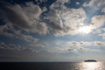 Wall Mural - clouds and small islands and the sea and light