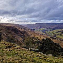 Canvas Print - National Park Peak District in UK, Near Ladybower reservoir, Alport Castle 2022.