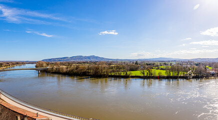 Canvas Print - Panorama sur la Saône depuis Trévoux