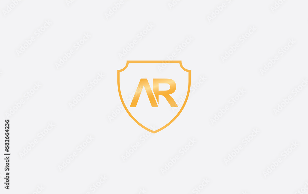 Shield protection symbol and royal luxury shield monogram