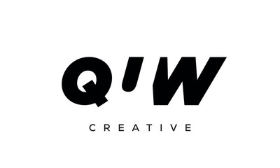 QUW letters negative space logo design. creative typography monogram vector	