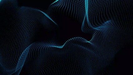 Abstract Trapcode Form digital particle wave and soft fractal motion background. Animation cyber or technology background. Abstract technology wave.