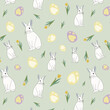 Seamless pattern with Rabbits Eggs Flower,Ideal for Easter commercial prints and products,Children products,wallpaper, mobile case etc.