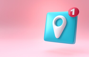 Isolated Location Icon. 3D Illustration