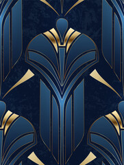 Art deco seamless pattern design with art noveau elements.