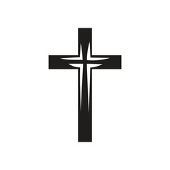 religious cross black on a white background. vector illustration