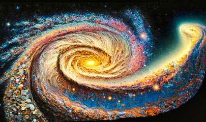 Wall Mural - A stunning and intricate mosaic of galaxies of varying shapes, sizes, and colors that create a breathtaking celestial panorama