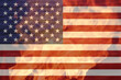 Protests in USA. USA flag background. American flag for Memorial Day or 4th of July. Banner for design, mock up. People riot street. Donald Trump. Fire and flame