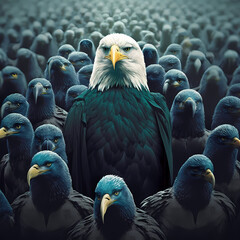 Wall Mural - Eagle Leadership concept. Generative AI