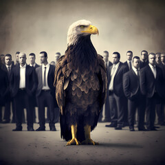 Canvas Print - Eagle Leadership concept. Generative AI