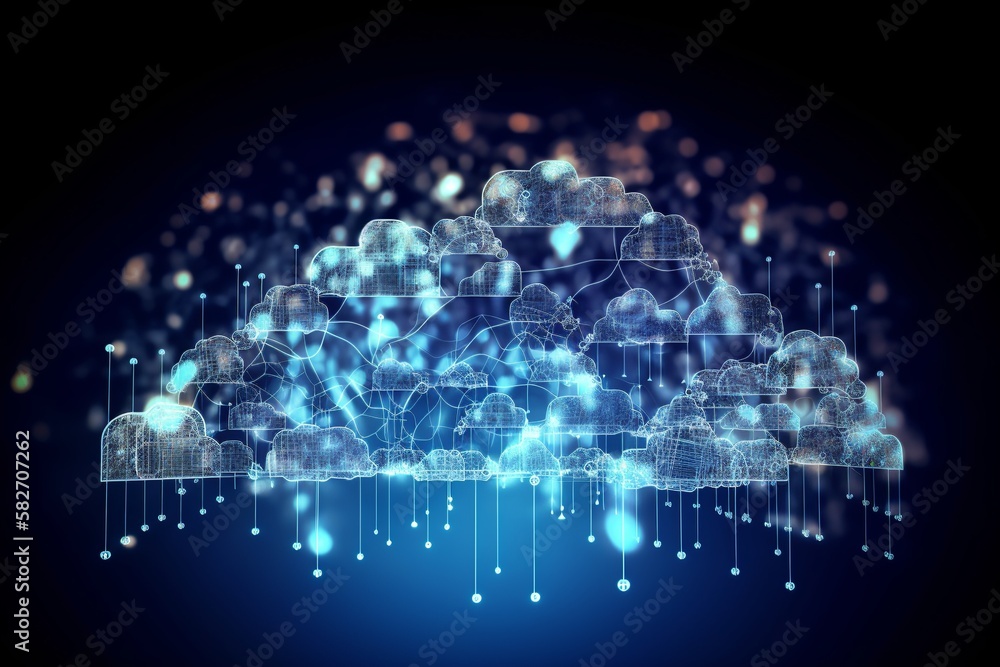 A modern smart home with cloud technology that allows seamless ...