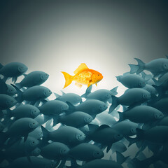 Poster - Golden Fish - Success in Business Talent Concept