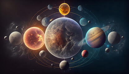Wall Mural - planet in space from another galaxy solar system -ai generative
