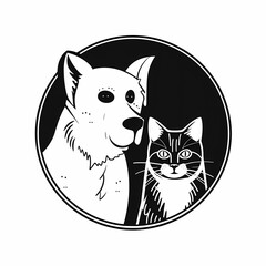 Poster - Cat and Dog Illustration Logo