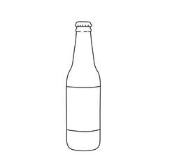 Wall Mural - Vector isolated one single simple glass bottle 0.5 l  colorless black and white contour line easy drawing