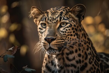 Canvas Print - Panthera Purdus Fuskya, Indian Leopard, Tiger Reserve, Madhya Pradesh, India. Generative AI