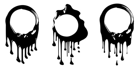 Poster - Splashes. Blotter spots. Black liquid paint splash or ink splatter. Abstract grunge background. Vector illustration