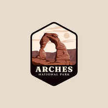 Arches National Park Logo Vintage Vector Symbol Illustration Design