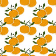 seamless pattern vector illustration of orange fruits arranged in a repetitive pattern, design that could be used in a variety of contexts, from packaging to stationery to textiles