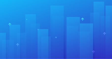 Poster - Abstract blue geometric and up arrows with financial graph background. Stock market. Investment. Success market stock. Vector illustration