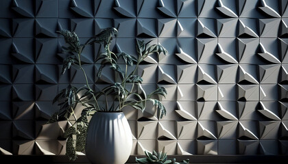 Wall Mural - Durable and Stylish Cut Tile Shade Wallpaper for Your Interior Design Projects, Generative AI