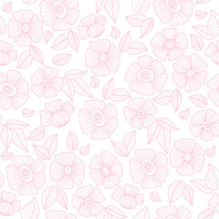 Wall Mural - Retro seamless pattern. linear groovy flower