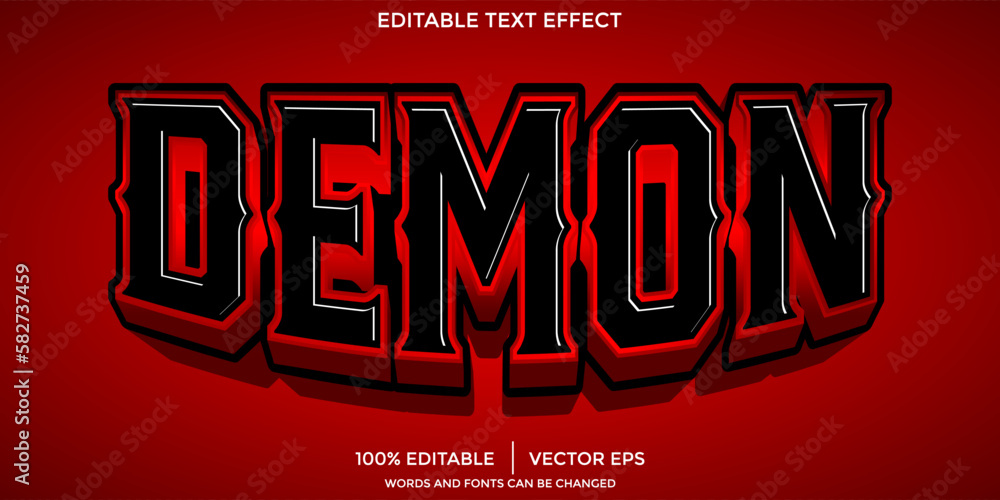 Demon editable text effect template Stock Vector | Adobe Stock