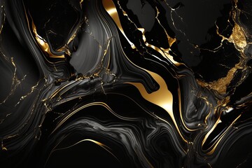 Wall Mural - Elegant gold and black marble on white background