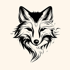 Fox vector for logo or icon, drawing Elegant minimalist style,abstract style Illustration