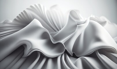 Wall Mural - an abstract photo of a white cloth on a white background with a soft wave of fabric on the top of the fabric and the bottom part of the fabric. generative ai
