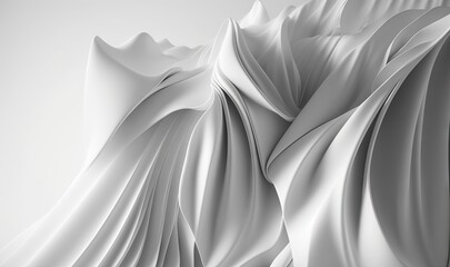 Wall Mural - an abstract white background with flowing fabric on the bottom of the image and the bottom of the image in the bottom corner of the image. generative ai