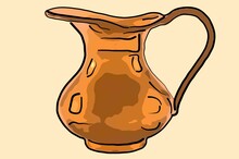 Illustration Of An Antique Indian Brass Pitcher