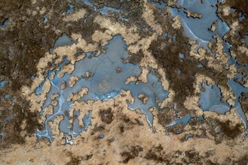 Aerial top view of saltwater marsh in Freeport, New York