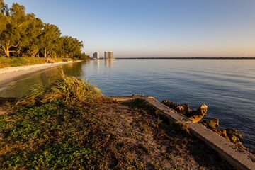 Sticker - North Palm Beach by Lakeside Park on the east coast of Florida on a sunny morning