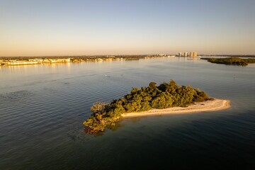 Sticker - Aerial view of a small island surrounded by waters in North Palm Beach, Florida