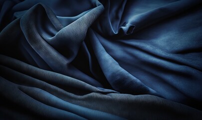 Wall Mural - a close up of a blue cloth with a black background and a blurry image of a cloth with a black background and blurry image of a cloth. generative ai